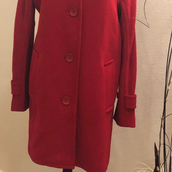 Talbots Red Three Buttons Coat. Used - Picture 2 of 5